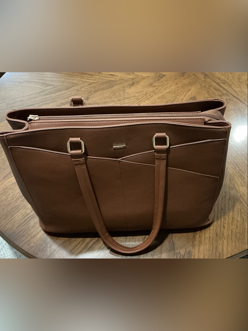 Sleek Brown Professional Laptop Tote Bag